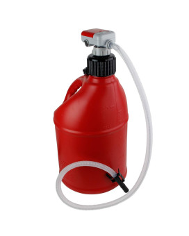 TERA PUMP TRFA01-XL 4 AA Battery Powered AUTO STOP Pump with Included 4x Gas Can/Racing Can Fittings 4.25ft Long Hose [ 2.3 GPM ] Transfer Rate For Gas Diesel E15 E85 Fuels