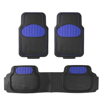 Fh Group Heavyduty Rubber Car Floor Mats Universal Fit Trimmable Climaproof For Sedans Suvs Trucks Blue