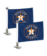 Fanmats 61844 Houston Astros Ambassador Car Flags 2 Pack Mini Auto Flags 4In X 6In Perfect For Hood Or Trunk