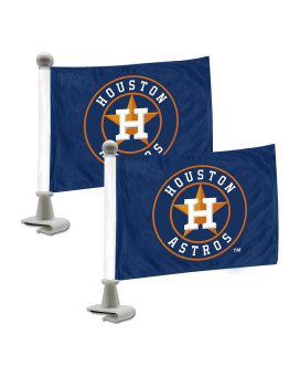 Fanmats 61844 Houston Astros Ambassador Car Flags 2 Pack Mini Auto Flags 4In X 6In Perfect For Hood Or Trunk