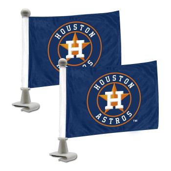 Fanmats 61844 Houston Astros Ambassador Car Flags 2 Pack Mini Auto Flags 4In X 6In Perfect For Hood Or Trunk