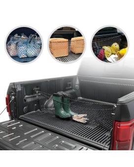 Envelope Style Trunk Mesh Cargo Net For Ford F150 2015 2024 Car Accessories Premium Trunk Organizers And Storage Cargo Bed