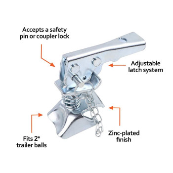 2 3500Lbs Coupler Repair Kit With Chain Coupler Replacement Latch With Chain 2 3500Lbs