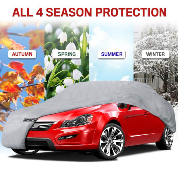 Motor Trend 4Layer 4Season Waterproof Car Cover All Weather Waterproof Outdoor Uv Protection For Heavy Duty Use Full Cover Fo