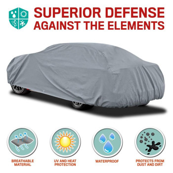 Motor Trend 4Layer 4Season Waterproof Car Cover All Weather Waterproof Outdoor Uv Protection For Heavy Duty Use Full Cover Fo