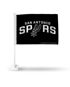 San Antonio Spurs Flag Car Style Black With White Pole Special Order