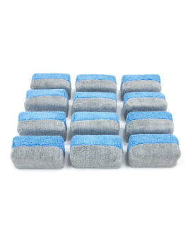 Autofiber Saver Applicator Terry Ceramic Coating Applicator Sponge 12 Pack With Plastic Barrier To Reduce Product Waste