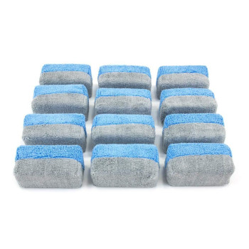 Autofiber Saver Applicator Terry Ceramic Coating Applicator Sponge 12 Pack With Plastic Barrier To Reduce Product Waste