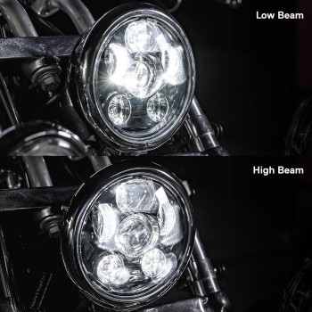 True Mods 575 5 34 Led Headlight For Harley Davidson Blackfinish Round Led Motorcycle Headlight For Dyna Street Bob Sup