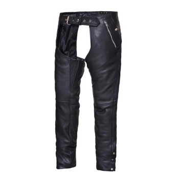 Unisex 4-Pocket Motorcycle Chaps With Snap Out Lliner,Black,Size - Small