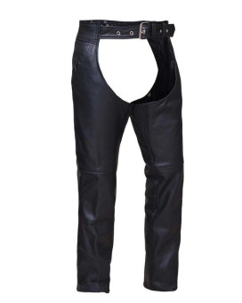 Unisex Jean Pocket Motorcycle Chaps With Spandex ,Black,Size - 2Xl