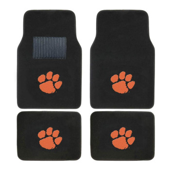 Sls Newly Released Licensed Clemson Embroidered Logo Carpet Floor Mats Wow Logo On All 4 Mats