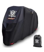 Xyzctem Black Motorcycle Cover Waterproof Outdoor Storage Bag Fits Up To 108 Motors Made Of Heavy Duty Material Compatible W