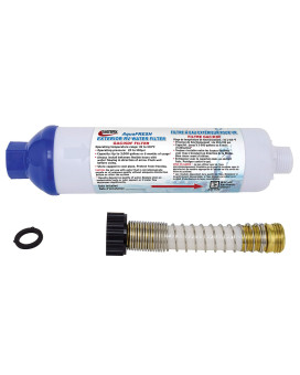 Valterra A011131Vp Aquafresh Exterior Rv Water Filter Kit With Hose Connections And Hose Saver