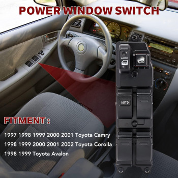 Lcwrgs Master Power Window Switch Compatible With Toyota Camry 1997 1998 1999 2000 2001 Toyota Corolla 1998 1999 2000 2001 2002