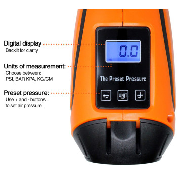 Vvivid Rev Cordless Power Inflator Handheld Portable Air Compressor Pump With Led Display Screen