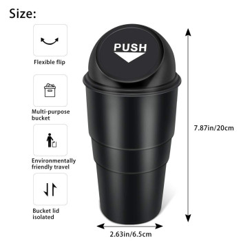 Yiovvom Car Garbage Can With Lid Leakproof Vehicle Automotive Cup Holder Car Trash Can Small Trash Bin For Automotive Office H