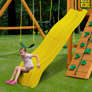 Swingnslide Ws 5031 Olympus Wave Slide 2Piece Plastic Slide For 5 Decks Yellow