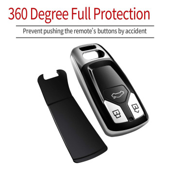 Tukellen For Audi Key Fob Cover Special Soft Tpu Key Case Cover Protector Compatible With Audi A4 Q7 Q5 Tt A3 A6 Sq5 R8 S5 Smar