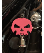 Kustom Cycle Parts Universal Pink Skull Bell Hanger Bolt And Ring Included Fits All Harley Davidson Motorcycles More Proud