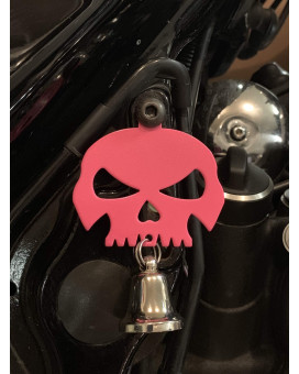 Kustom Cycle Parts Universal Pink Skull Bell Hanger Bolt And Ring Included Fits All Harley Davidson Motorcycles More Proud