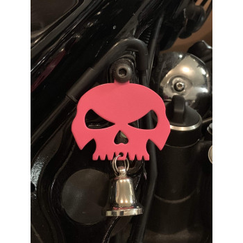 Kustom Cycle Parts Universal Pink Skull Bell Hanger Bolt And Ring Included Fits All Harley Davidson Motorcycles More Proud