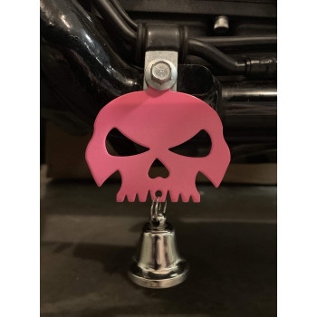 Kustom Cycle Parts Universal Pink Skull Bell Hanger Bolt And Ring Included Fits All Harley Davidson Motorcycles More Proud