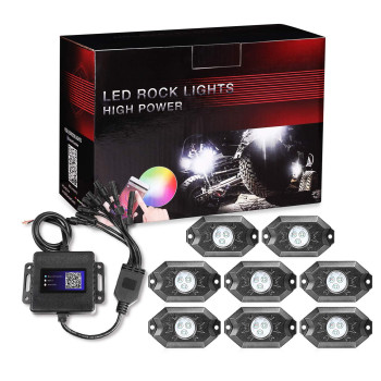 Rgb Rock Light Kits Offroadtown Rgb Led Rock Lights With 8 Pods Lights Neon Trail Rig Lights Underglow Pickup Tundra Dodge Gmc