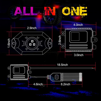 Rgb Rock Light Kits Offroadtown Rgb Led Rock Lights With 8 Pods Lights Neon Trail Rig Lights Underglow Pickup Tundra Dodge Gmc