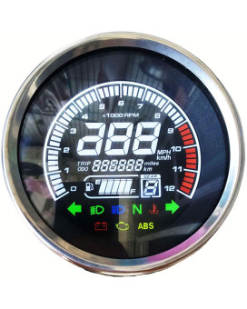 Bluerice Real Color Digital Motorcycle Speedometer Led Universal Speedometer Odometer Motorcycle Gauge Water Temperature Gauge 2