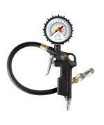 Czc Auto Tire Inflator Deflator Air Pressure Gauge With Rubber Hose 212 Dial Wheel Inflator Gage With Straight Brass Locko