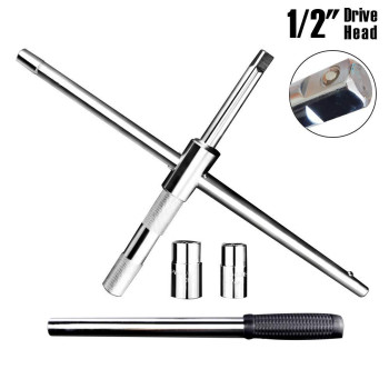 Xergur 23 Universal Extended Lug Wrench 4 Way Tire Iron Nut Wrench Set With Storage Bag And Standard Sockets 17Mm19Mm 21Mm