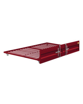 Acme Cargo Metal Cargo Container Style Twin Trundle with Casters in Red