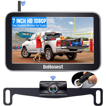 Wireless Truck Backup Camera 7Inch Easy To Install Hd 1080P Splitscreen Color Auto Night Vision Rear View Camera Diy Guide Li