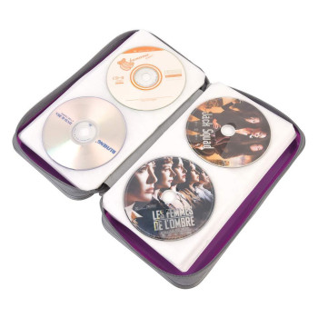 Alavisxf Xx Cd Case 96 Capacity Hard Plastic Cd Holder Protective Dvd Disc Storage Case Holder Portable Zipper Cd Dvd Organizer