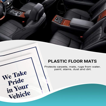 APQ Roll of 500 Plastic Floor Mats 16.5 x 21. Heavy Duty Protective Cover Auto Floor Mats 16.5x21. Thickness 2 Mil. Removable Floor Mats Ideal for Detail Shops, Car Wash Facilities, Service Stations.