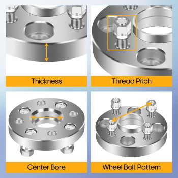 Ocpty 4X100 To 4X100 Wheel Spacers For Accord For Civic For Civic Del Sol For Crx For El For Fit 1 Inch 12X15 Studs 561Mm Hub