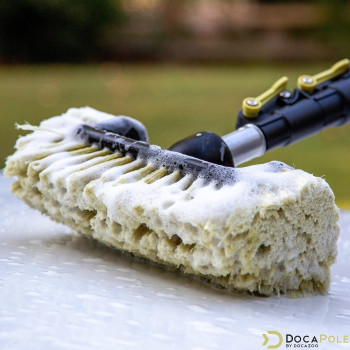 Doca Floor Scrub Brush With Long Handle 624 Ft Extension Pole 30 Ft Reach Outdoor Broom Car Wash Brush With Long Handl