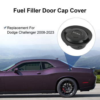 Carmocar Fuel Gas Door Vapor Edition Matte Black Replacement For 20082023 Dodge Challenger Fuel Filler Door 68250120Aa