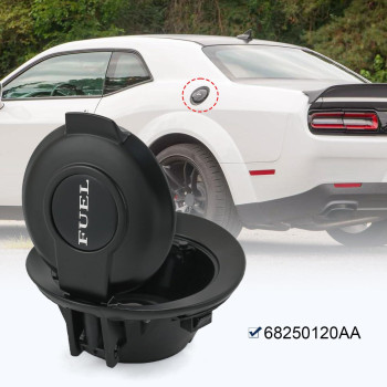 Carmocar Fuel Gas Door Vapor Edition Matte Black Replacement For 20082023 Dodge Challenger Fuel Filler Door 68250120Aa