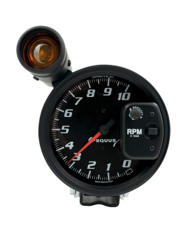 Equus E6080 5 Tachometer 10K Rpm Black Dial Shift Light