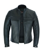 Vance Leathers Mens Premium Leather Motorcycle Racer Jacket With Vents Reflective Piping And Ccw Pockets 4Xl