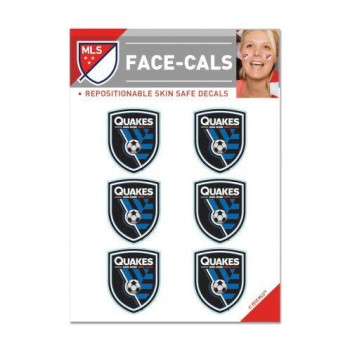 Wincraft Mls San Jose Earthquakes Face Tattoos Team Colors One Size