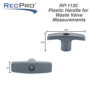 RecPro RV Waste Valve Handle Replacement | Replacement Handle for Waste Valve Extension Rod | Gray