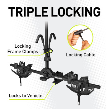 Vibrelli Electric Bike Hitch Rack 2 Ebike Rack Fits Fat Tire Mountain Bike Standard Bicycles 65Lbs Per Bike Patented Ant