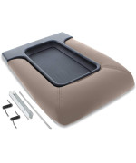 EcoAuto Center Console Lid Replacement Kit for 99-07 Silverado, Avalanche, Suburban, Sierra, Yukon - Replaces OEM 19127364, 19127365, 19127366 (Beige)