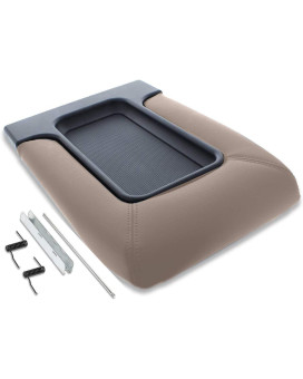 EcoAuto Center Console Lid Replacement Kit for 99-07 Silverado, Avalanche, Suburban, Sierra, Yukon - Replaces OEM 19127364, 19127365, 19127366 (Beige)