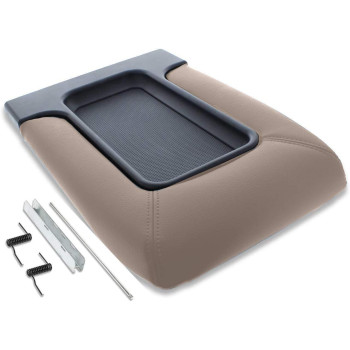 EcoAuto Center Console Lid Replacement Kit for 99-07 Silverado, Avalanche, Suburban, Sierra, Yukon - Replaces OEM 19127364, 19127365, 19127366 (Beige)