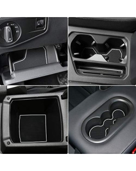 Auovo Anti Dust Mats for Volkswagen VW Tiguan Accessories 2018 2019 2020 2021 2022 2023 Custom Cup Holder Door Center Console Liners Inserts for VW Tiguan (19pcs/Set) (White Trim)