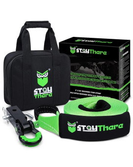 Stay There Heavy Duty Recovery Kit with Hitch Receiver: 3 x30' (35,000 lbs) Heavy Duty Snatch Strap +2 Shackle Hitch Receiver + 3/4 HD Shackles (1pcs) with Isolator +Storage Bag